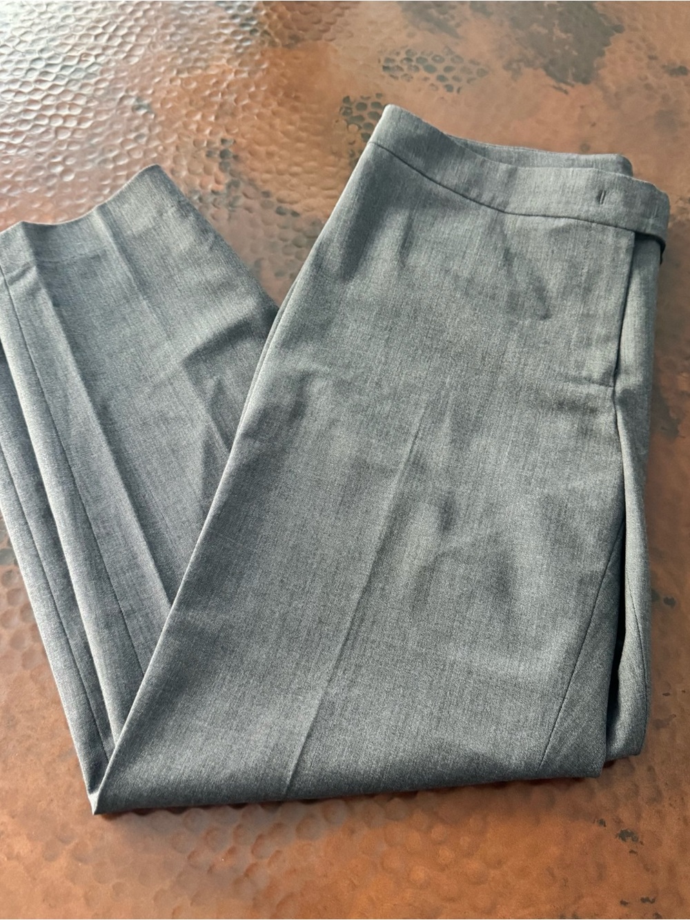 Anne Klein Women’s Gray Straight-Leg Dress Pants Size 6S Business Office Tweed
